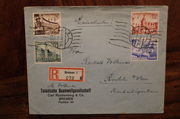 1940 Bremen Rinteln Deutsches Dt Reich Cover Einschreiben Registered Reco R Leipziger Messe Mi 739 740 741 742 - Covers & Documents
