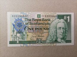 Billete De Escocia De 1 Libra, Año 1992, UNC - 1 Pound