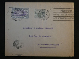 B I 10 FRANCE  BELLE LETTRE RR 1925 PARIS A BOULOGNE +++AERIEN+++ ORPHELIN N° 166 N°164 ++AFFRANCH. INTERESSANT++ - 1927-1959 Lettres & Documents