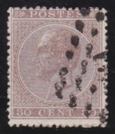 Belgie  .   OBP    .    19       .     O        .    Gestempeld     .   /   .   Oblitéré - 1865-1866 Profile Left