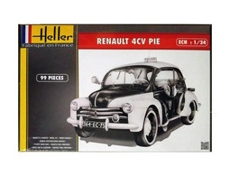 Heller - RENAULT 4CV POLICE PIE 1955 Maquette Kit Plastique Réf. 80764 NBO Neuf 1/24 - Carros