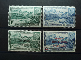 1941 Et 1944 - OCEANIE - SERIE COMPLETE - N°138 à 139 + N°169 à 170 NEUFS* - Timbres-taxe