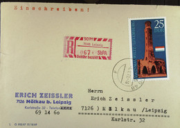 DDR: R-Fern-Bf Mit Selbstbed.-R-Zettel 50 Pf 7048 Leipzig (067 Z) -mit Einliefgsschein V 6.1.72 Mit 25 Pf Mahnmal - R-Zettel
