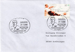 Germany 2008 Cover; Football Fussball Soccer Calcio; Wunder Von Bern; Karl Charly May World Cgampion 1954 Cancellation - 1954 – Zwitserland