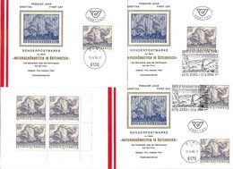 4107b: Österreich 1986, Heimatsammler Martinswand Bei Zirl, 3 Cachets Unterschiedliche Stempel, Plus Viererblock - Zirl