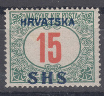 Yugoslavia, Kingdom SHS, Issues For Croatia 1918 Porto Mi#31 Mint Never Hinged - Unused Stamps