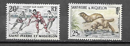 TIMBRE OBLITERE DE SAINT PIERRE ET MIQUELON DE 1959 N° YVERT 360/61 - Gebraucht