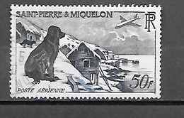 TIMBRE OBLITERE DE SAINT PIERRE ET MIQUELON DE 1957 N° YVERT PA 24 - Used Stamps