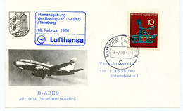 Baptême Du Boeing 737 D-ABED " Flensburg " 16 Février 1968.Lufthansa. - Stationery