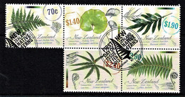 New Zealand 2013 Native Ferns Set As Block Of 5 Used - Oblitérés