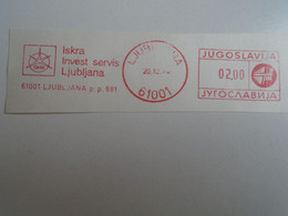 D191853  Yugoslavia - Slovenia - Ljubljana  ISKRA   1978  - 02.00 D  - RED METER  FREISTEMPEL  EMA - Sonstige & Ohne Zuordnung