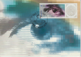 Norway Maximum Card Mi 1554 150 Years Of Norwegian Stamps - Eye And Coat Of Arms 2005 - Maximum Cards & Covers