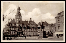 ALTE POSTKARTE CRIMMITSCHAU GIRLANDE FESTSCHMUCK MARKTPLATZ & RATHAUS & KÖNIG-ALBERT-DENKMAL Ansichtskarte Cpa Postcard - Crimmitschau