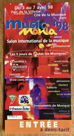 Ticket "Music Mania 98" - Paris La Vilette - Concerttickets