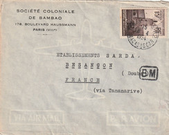 COMORES Lettre 1954 Timbre Utilisé à TANANARIVE Boîte Mobile BM - Lettres & Documents