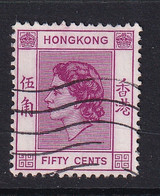 Hong Kong: 1954/62   QE II     SG185      50c       Used - Used Stamps