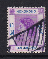 Hong Kong: 1954/62   QE II     SG191      $10    Reddish Violet & Bright Blue       Used - Usados