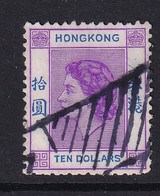 Hong Kong: 1954/62   QE II     SG191      $10    Reddish Violet & Bright Blue       Used - Gebruikt