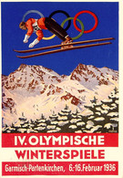 JO Jeux Olympiques Olympic Games * CPA Illustrateur IV OLYMPISCHE WINTERSPIELE Garmisch Partenkirchen 1936 - Jeux Olympiques