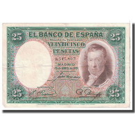 Billet, Espagne, 25 Pesetas, 1931, 1931-04-25, KM:81, TTB - 25 Pesetas