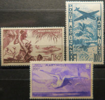 LP3844/723 - 1947 - COLONIES FRANÇAISES - MARTINIQUE - POSTE AERIENNE - SERIE COMPLETE - N°13 à 15 NEUFS* - Poste Aérienne