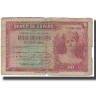 Billet, Espagne, 10 Pesetas, 1935, KM:86a, B - 10 Peseten