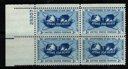 0292- USA - 1955 - SC#: 1070 - MNH - ATOMIC ENERGY - PLATE BLOCK FOLDED (NO DAMAGED) - Atome