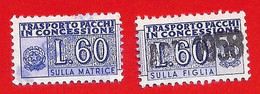 1946/81 (7) Pacchi In Concessione Filigrana Stelle Lire 60 -  Su Due Sezioni - Colis-concession