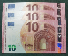 10 EURO SPAIN 2014 DRAGHI V004I4 VA SC FDS CORRELATIVE TRIO UNC. PERFECT - 10 Euro