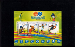 BADMINTON-HURDLES-WRESTLING-COMMONWEALTH GAMES-DRY PRINT-RARE-MS- INDIA-2008-MNH-MSE-129 - Badminton