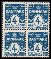 1905. Numeral. 4 Øre Blue. Perf. 12 3/4. 4-block Never Hinged.  (Michel 45A ) - JF526598 - Ungebraucht