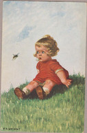Wally Fialkowska Enfant Girl  Bee Dummy Old PC. Cpa. 1923 - Fialkowska, Wally