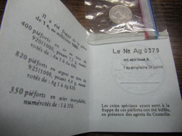 Piéfort 1 CENTIMES 1980 EN AG + SACHET+CERTIFICAT - Essays & Proofs