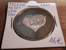 BELGIE BELGIQUE BELGIEN MEDAILLE ARGENT POUR LE TELEVIE 24-3-1990 - Professionali / Di Società