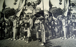 Cpa  STEREOSCOPIQUE  JAPON . UNE FETE JAPONAISE . BALLONS LANTERNES ENFANTS . JAPAN . A JAPANESE PARTY OLD PC - Asia