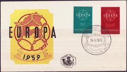 Europa CEPT 1959 Belgique - Belgium - Belgien FDC3 Y&T N°1111 à 1112 - Michel N°1164 à 1165 - 1959