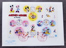 Japan Walt Disney Mickey Mouse 2012 Cartoon Animation Minnie (FDC) *odd Shape *adhesive *unusual - Storia Postale