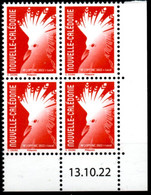 Nouvelle-Calédonie 2022 - Série Courante Le Cagou Rouge  - Bloc De 4 Avec Coin Daté Neuf // Mnh - Unused Stamps