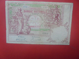 BELGIQUE 20 Francs 13-1-1919 Circuler (B.27) - 5-10-20-25 Francos