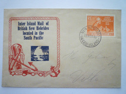 2022 - 4509  NEW HEBRIDES  :  Inter Island Mail  1949   XXX - Covers & Documents