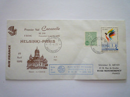 2022 - 4518  Premier VOL CARAVELLE  PARIS - HELSINKI  1976   XXX - Covers & Documents