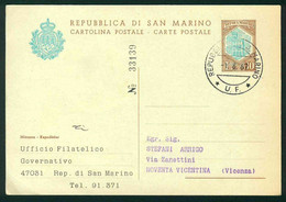 CLG400 - CARTOLINA POSTALE STORIA POSTALE 1967 LIRE 30 UFFICIO FILATELICO GOVERNATIVO - Brieven En Documenten