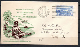 Lettre De Nouvelles Hébrides Port Vila 1957 N° 178 Oblitéré - Lettres & Documents