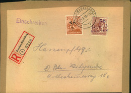 1948, BEZRILSHANDSTEMPEL BEZIRK 25: R-Brief Von POTSDAM-BABELSBER, Ausführlicher Befund - Se-Tenant