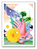 Switzerland 2022 (high Face Value Of Swiss Franc 9.00) Single Stamp 6 From The Ctypto Series 2.0 MNH ** Flowers Blumen - Ungebraucht