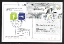 T -Y&T 786 787-910  - 6 Portraits D' Albatros Sur Verso De Carte Du 11.3.2021 Kerguelen. Pointe De L'Arche - Storia Postale