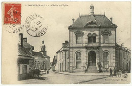 (49) 001, Allonnes, Beaufumé, La Mairie Et L'Eglise, Attention état !!! - Allonnes