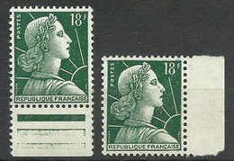 France N°1011A Et 1011A Variété Grain De Beauté Sur Le Nez      Neufs    * *    B/TB    Voir   Scans   Soldé ! ! ! - Neufs