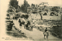 Nice * Quartier Cimiez * Les Ruines * Les Arènes * Départ De Sa Majesté La Reine D'angleterre - Cafés, Hôtels, Restaurants