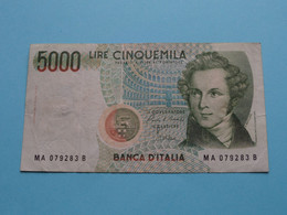 5.000 Lire - 1985 ( MA 079283 B ) Banca D'Italia ( For Grade, Please See Scans ) Circulated ! - 5.000 Lire